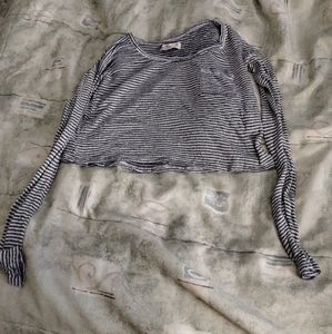 Strip crop top long sleeve